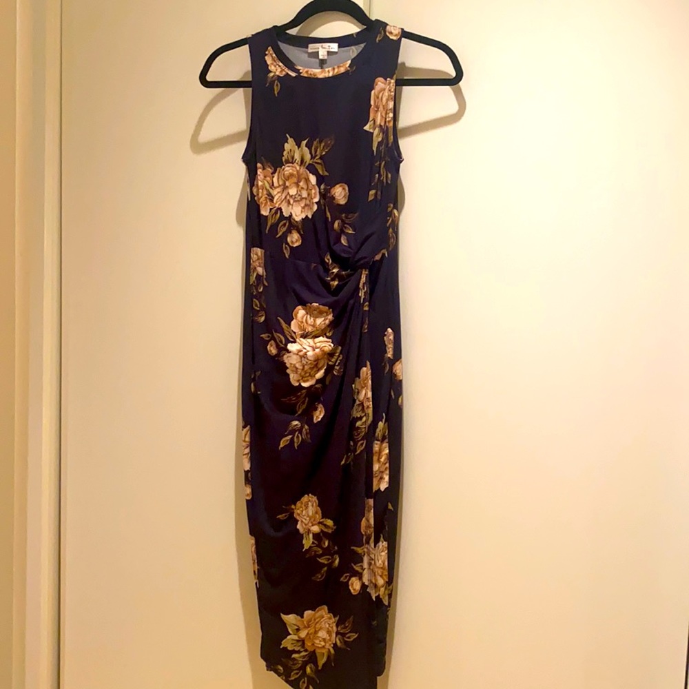 Classy Nine Britton navy blue, floral print dress